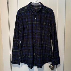 J. McLaughlin Men's Plaid Button Down‎ Casual Shirt size XL